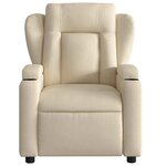 vidaXL Fauteuil inclinable électrique Crème Tissu