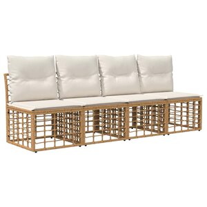 vidaXL Canapé de jardin 4 places sans accoudoir 4 Pièces
