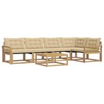 vidaXL Ensemble de canapés d'extérieur 6 pc Blanc et Beige