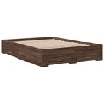 vidaXL Cadre de lit à tiroirs chêne brun 135x190 cm bois d'ingénierie