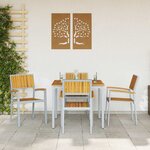vidaXL Ensemble de salle à manger pour jardin 5 Pièces Gris et marron