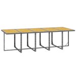 vidaXL Ensemble à manger de jardin coussins 15 Pièces Résine tressée Gris