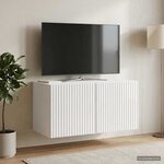 vidaXL Meuble TV mural Montage mural Blanc brillant 59 5 x 31 x 30 cm