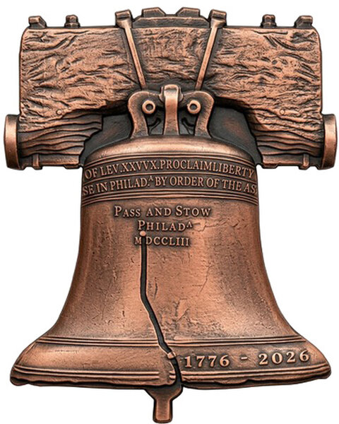 Monnaie LIBERTY BELL 250 Anniversaire 5 Oz Cuivre 1$ Liberia 2026