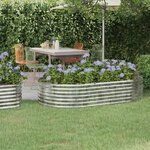 vidaXL Lit surélevé de jardin Acier enduit de poudre Argenté