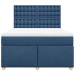 vidaXL Sommier à lattes de lit avec matelas Bleu 140x190 cm Tissu
