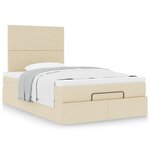 vidaXL Cadre de lit ottoman avec matelas crème 120x190 cm tissu