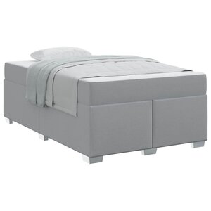 vidaXL Cadre de lit avec matelas Gris clair 120 x 190 cm tissu