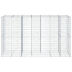 vidaXL Panier gabion avec couvercle 350x100x200 cm fer galvanisé
