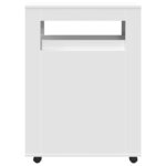 vidaXL Meuble étroit de salle de bain à roulettes blanc
