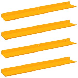 vidaXL Étagère flottante 4 Pièces Jaune moutarde 60 x 8 5 x 2 5 cm Acier
