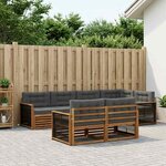 vidaXL Ensemble de canapés d'extérieur 7 Pièces Naturel et Anthracite