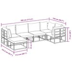Ensemble de canapé de jardin avec coussin 6 Pièces Noir Aluminium