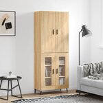 vidaXL Buffet haut Chêne sonoma 69 5x34x180 cm Bois d'ingénierie