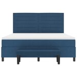 vidaXL Lit à ressorts avec matelas Bleu 180 x 200 cm tissu
