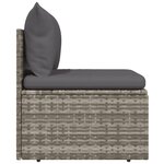 vidaXL Canapé central de jardin et coussin Gris 57x57x56 cm Poly rotin