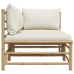 vidaXL Salon de jardin 2 Pièces avec coussins blanc crème Bambou