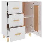 vidaXL Buffet Blanc brillant 69 5x34x90 cm Bois d'ingénierie