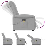 vidaXL Fauteuil de massage inclinable gris nuage tissu