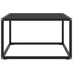 vidaXL Table basse Noir avec verre noir 60x60x35 cm