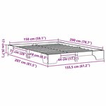 vidaXL Cadre de lit Marron cire 207 x 155.5 x 17 cm Bois massif en pin