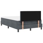 vidaXL Lit à Ressorts avec Matelas & LED Gris Foncé 120x200 cm Velours