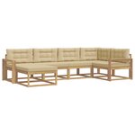 vidaXL Ensemble de canapés d'extérieur 5 Pièces Blanc et Beige Polyester