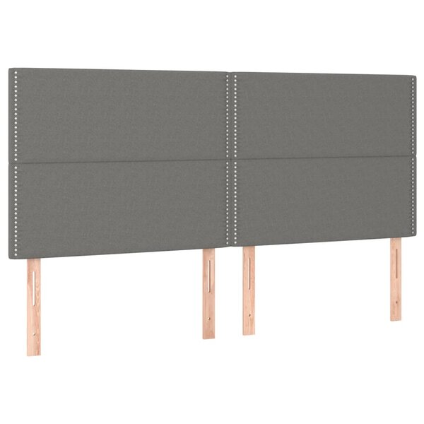 vidaXL Tête de lit Gris foncé 200x5x118/128 cm Tissu