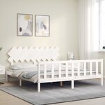 vidaXL Cadre de lit sans matelas blanc bois massif de pin