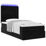 vidaXL Cadre de lit ottoman avec matelas noir 90x200 cm velours