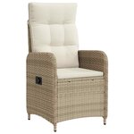 vidaXL Chaise de jardin inclinable Beige et blanc crème