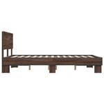 vidaXL Cadre de lit chêne marron 135x190 cm bois d'ingénierie et métal
