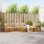 vidaXL Ensemble de canapés d'extérieur 7 Pièces Naturel et Beige