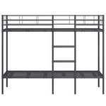 vidaXL Lit superposé sans matelas noir 75x190 cm acier