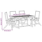 vidaXL Ensemble à manger de jardin 5Pièces bois d'acacia solide textilène