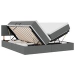 vidaXL Lit de rangement LED avec matelas Gris foncé 200 x 200 cm Tissu