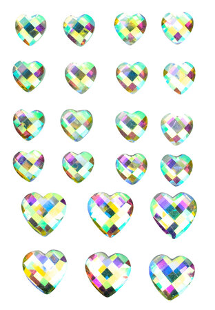 Sticker strass en acrylique Coeur 22 pièces