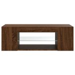 vidaXL Meuble TV avec lumières LED Chêne marron 90x39x30 cm