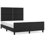 vidaXL Cadre de lit avec tête de lit Noir 140x190 cm Similicuir