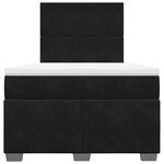 vidaXL Sommier à lattes de lit avec matelas noir 120x190 cm velours