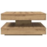 vidaXL Table basse rotative à 360 degrés chêne artisanal 70x70x34 5 cm