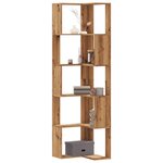 vidaXL Bibliothèque d'angle 5 niveaux chêne artisanal bois ingénierie