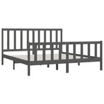 vidaXL Cadre de lit sans matelas gris 200x200 cm bois massif