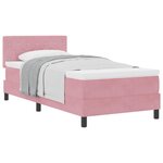 vidaXL Lit à ressorts avec matelas Rose 90 x 200 cm Velours
