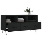 vidaXL Meuble TV noir 102x36x50 cm bois d'ingénierie