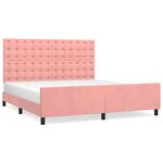 vidaXL Cadre de lit sans matelas rose 160x200 cm velours