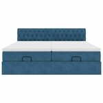 VidaXL Cadre de lit ottoman avec matelas bleu foncé 180x200 cm velours