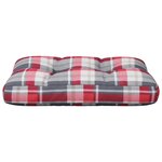 vidaXL Coussin de palette motif à carreaux rouge 50x40x12 cm tissu