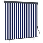 vidaXL Store Roulant Extérieur Rayé Bleu et blanc 180 x 250 cm tissu