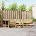 vidaXL Ensemble de canapés d'extérieur 7 Pièces Blanc et Beige